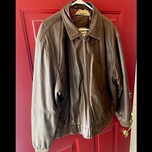 Vintage leather bomber jacket